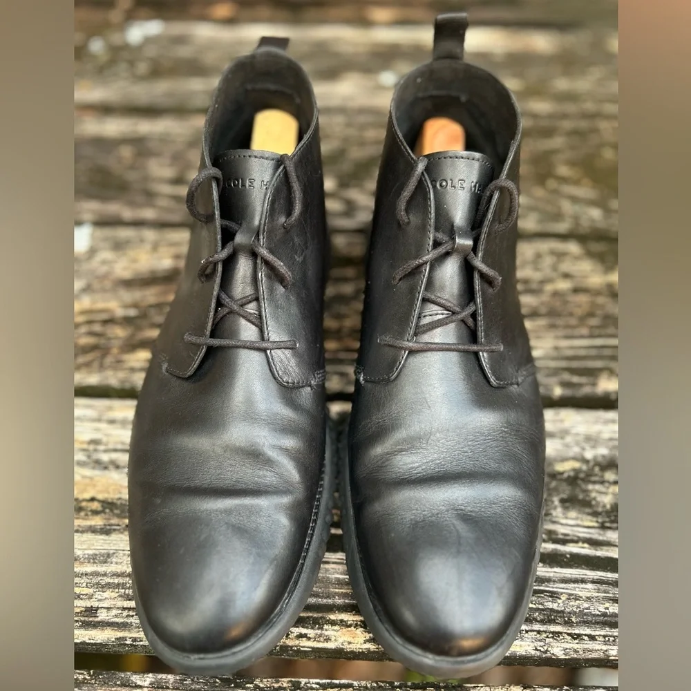 Cole Haan Men's 2.ZEROGRAND Black Leather Lightweight Size 12 Chukka Boot E8